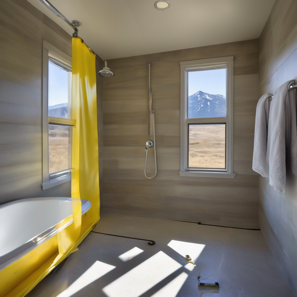 A pristine, modern accessible shower with a seamless curbless entry, featuring dark epoxy grout that contrasts beautifully with light grey large-format tiles, enhancing both aesthetics and long-term maintenance.