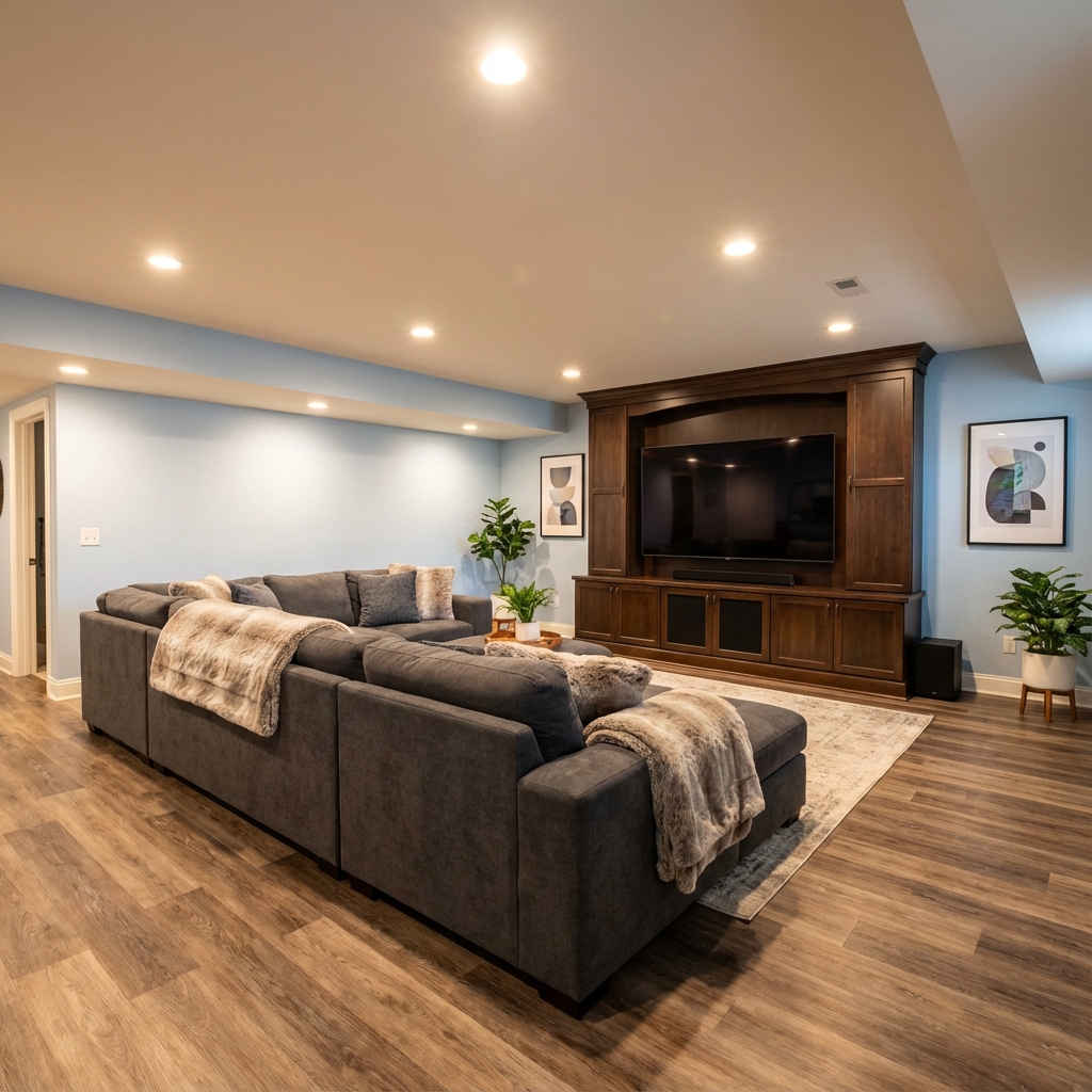 Finished Basement Family Room West Jordan